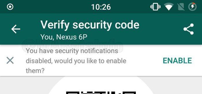 imagen whatsapp notificaciones de seguridad