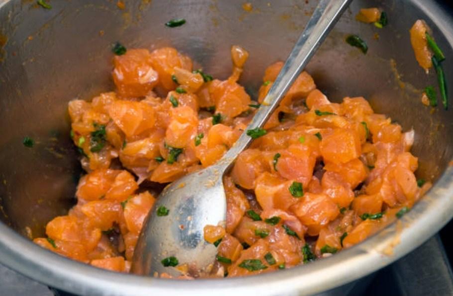 tartar de salmon marinado