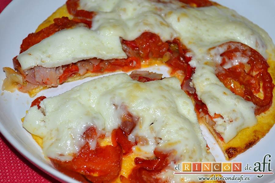 Frittata de pimientos, bacon y queso, sugerencia de presentación