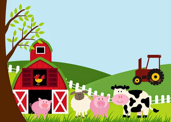 Para hacer invitaciones, tarjetas, marcos de fotos o etiquetas, para imprimir gratis de Fiesta de la Granja.