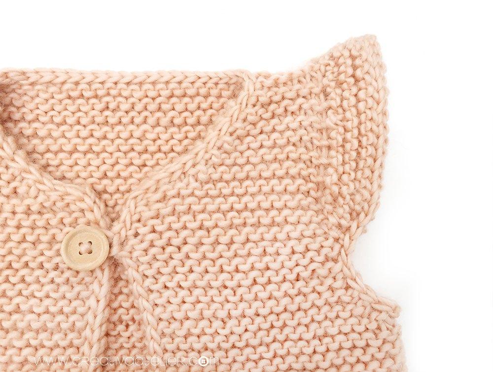 Cómo hacer un chaleco de punto de bebé con volantes en las mangas DIY - Tutorial y Patrón