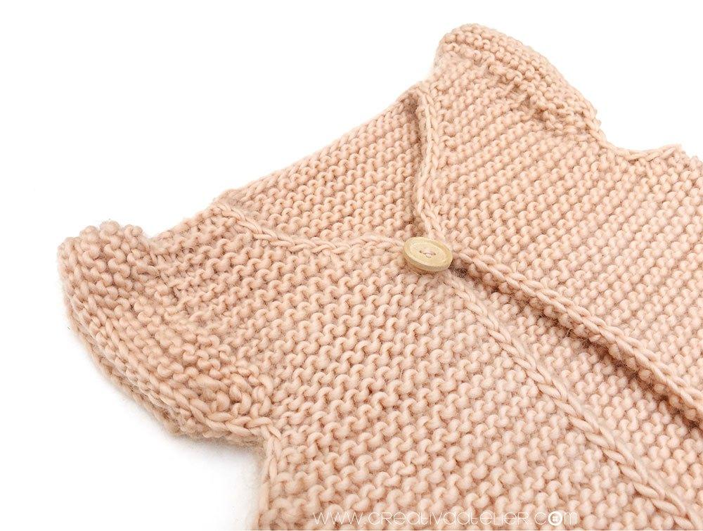 Cómo hacer un chaleco de punto de bebé con volantes en las mangas DIY - Tutorial y Patrón