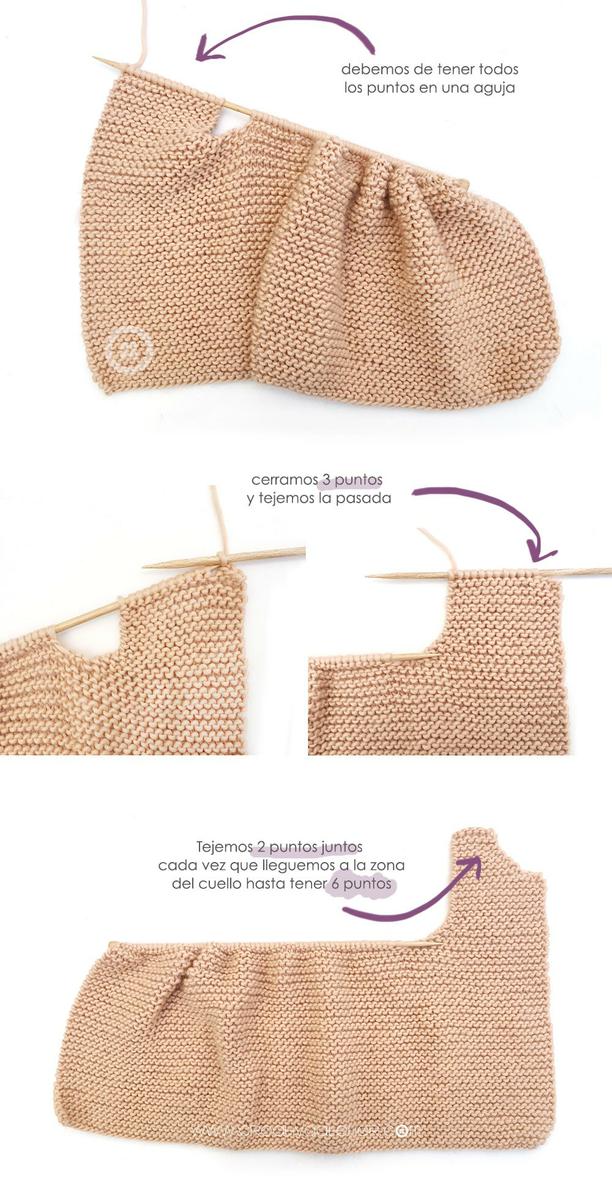 Cómo hacer un chaleco de punto de bebé con volantes en las mangas DIY - Tutorial y Patrón