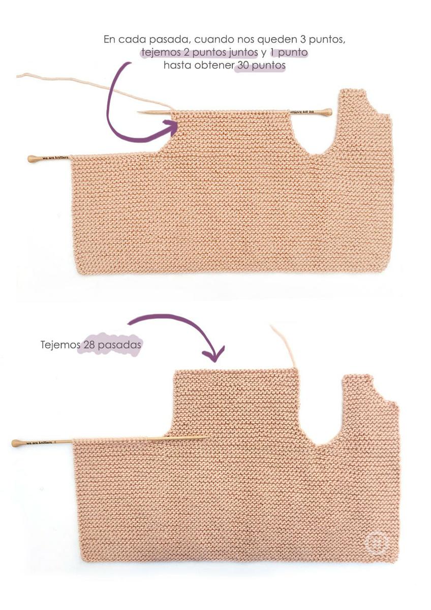 Cómo hacer un chaleco de punto de bebé con volantes en las mangas DIY - Tutorial y Patrón