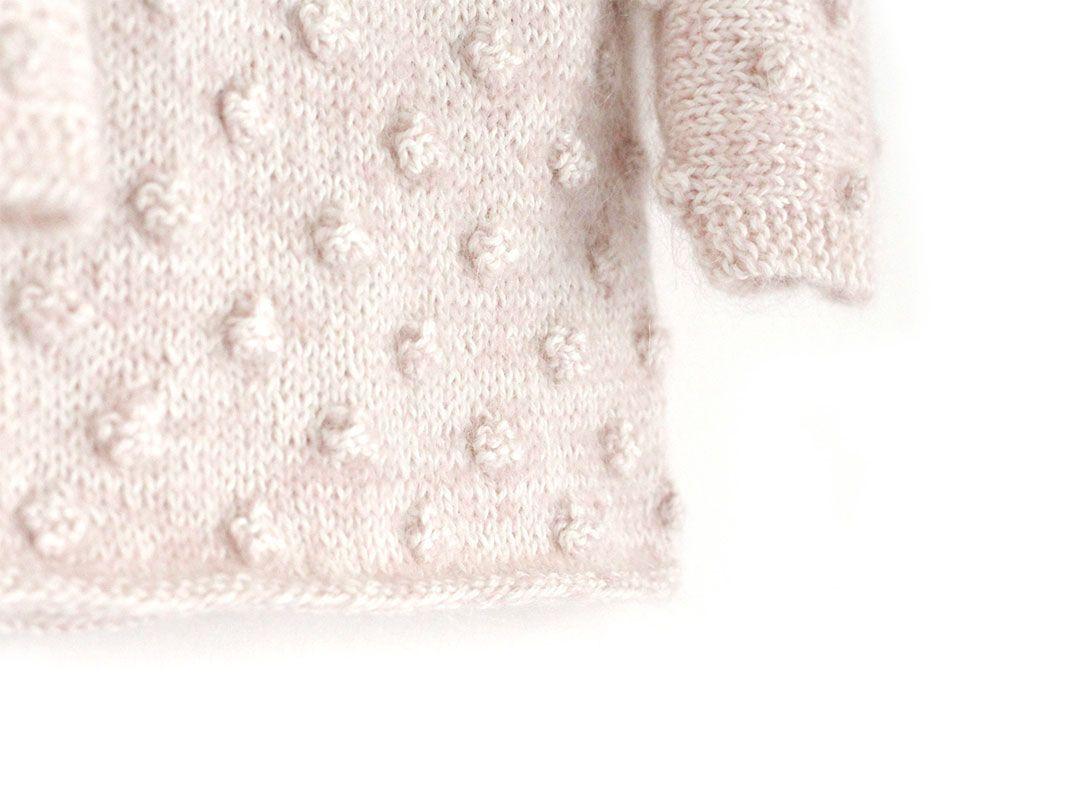 Jersey de punto Popcorn de bebé tejido a dos agujas DIY - Tutorial y patrón