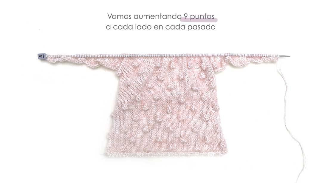 Jersey de punto Popcorn de bebé tejido a dos agujas DIY - Tutorial y patrón