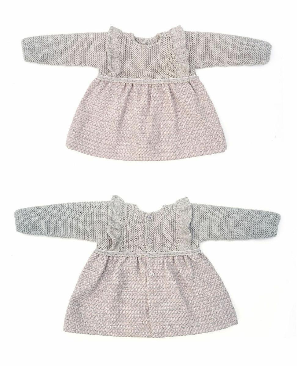 Cómo hacer un vestido de punto y tela combinado de bebé DIY - Tutorial y Patrón