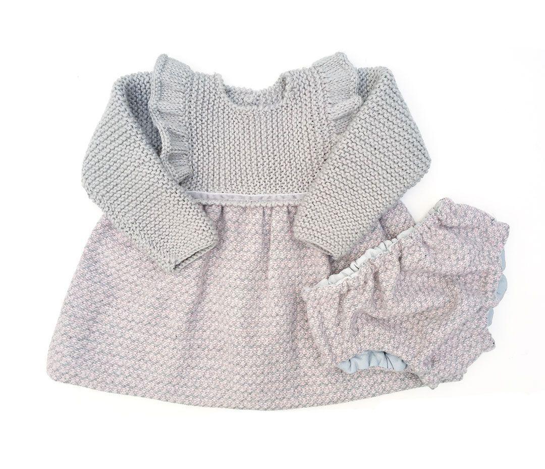 Cómo hacer un vestido de punto y tela combinado de bebé DIY - Tutorial y Patrón