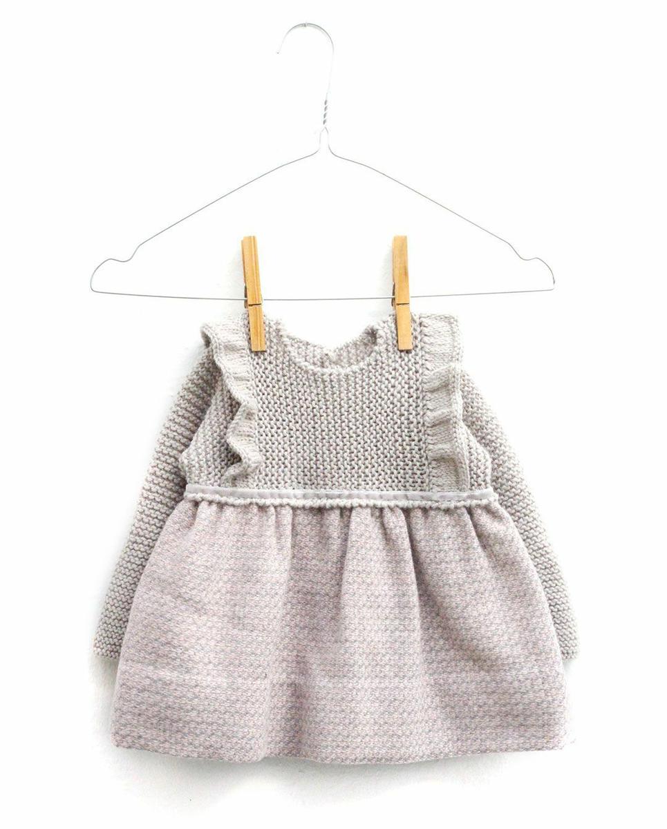 Cómo hacer un vestido de punto y tela combinado de bebé DIY - Tutorial y Patrón