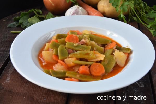 Receta judías a la jardinera