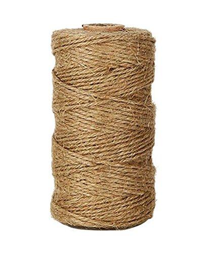 lumanuby, 1 rollo de cordel de yute Cuerda de yute natural Vintage Durable cuerda de cáñamo día accesorios, bricolaje, artes, manualidades, decoración y la agrupación de embalaje Materiales para aplicaciones de jardinería (100 metros, marrón)