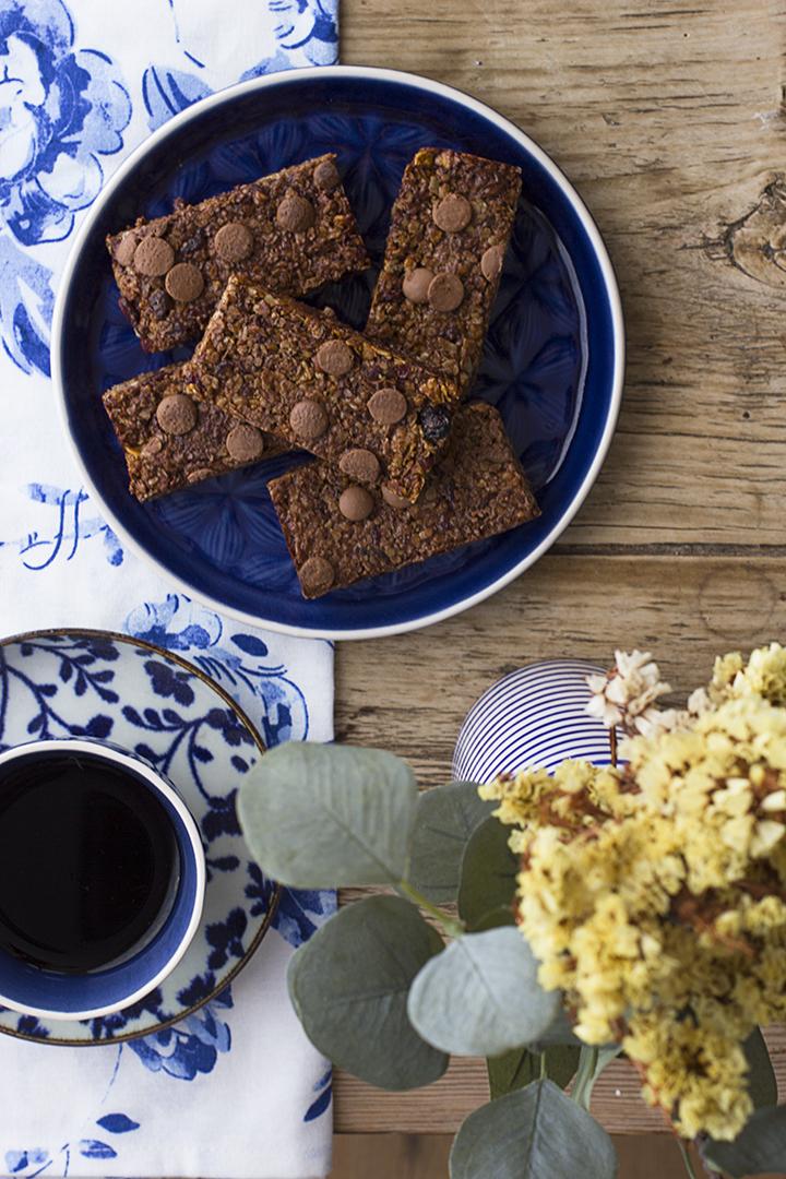 barritas energéticas de chocolate y avena