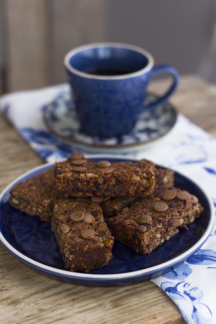 barritas energéticas de chocolate y avena