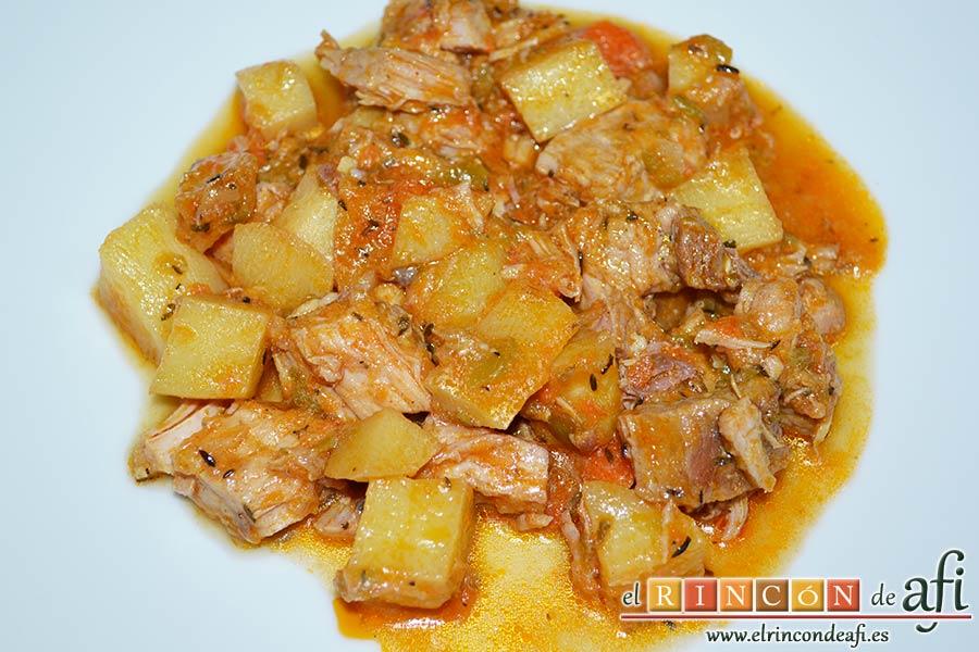 Magro de cerdo estofado, sugerencia de presentación