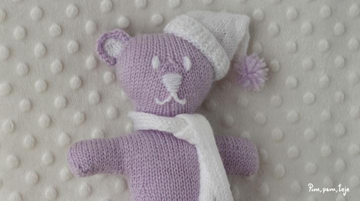 Patrón para tejer un osito a dos agujas