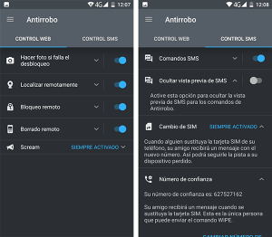 antirrobo dispositivo android.