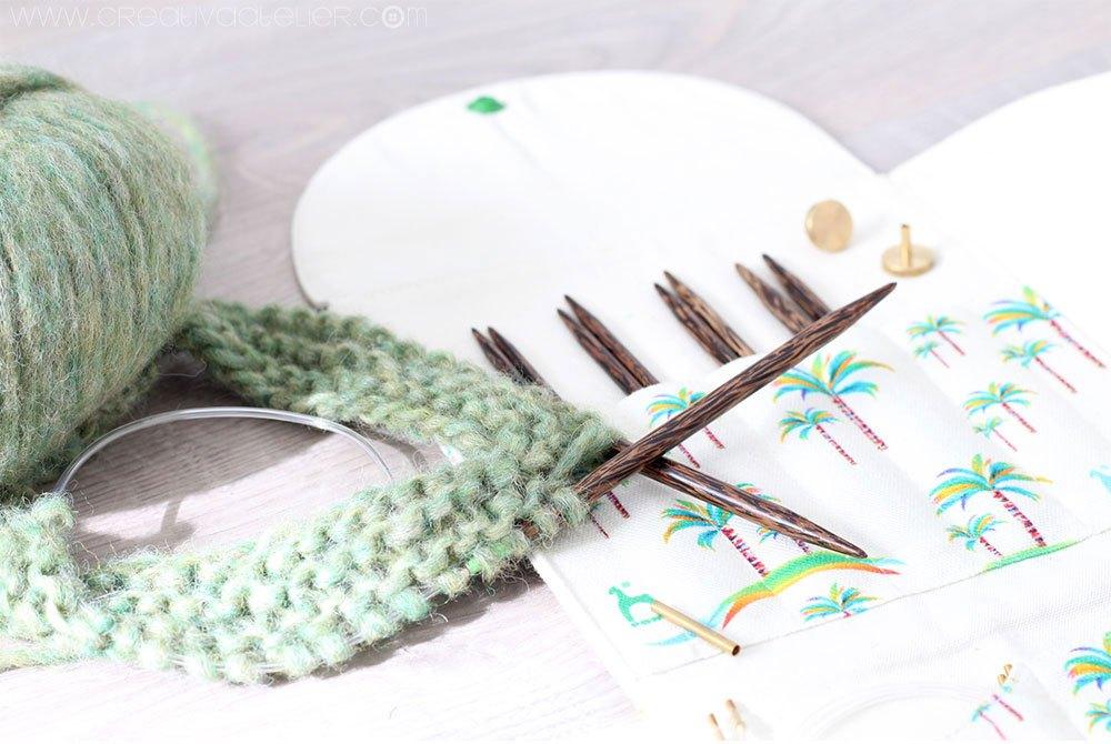 Estuche de agujas circulares intercambiables de palmera Pony