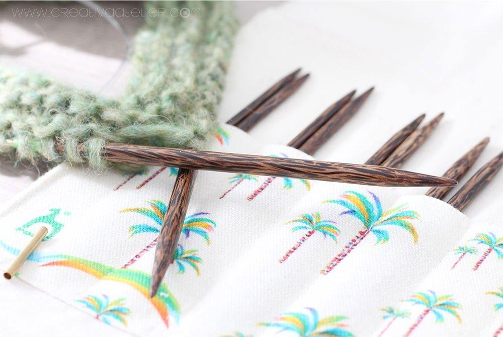Estuche de agujas circulares intercambiables de palmera Pony