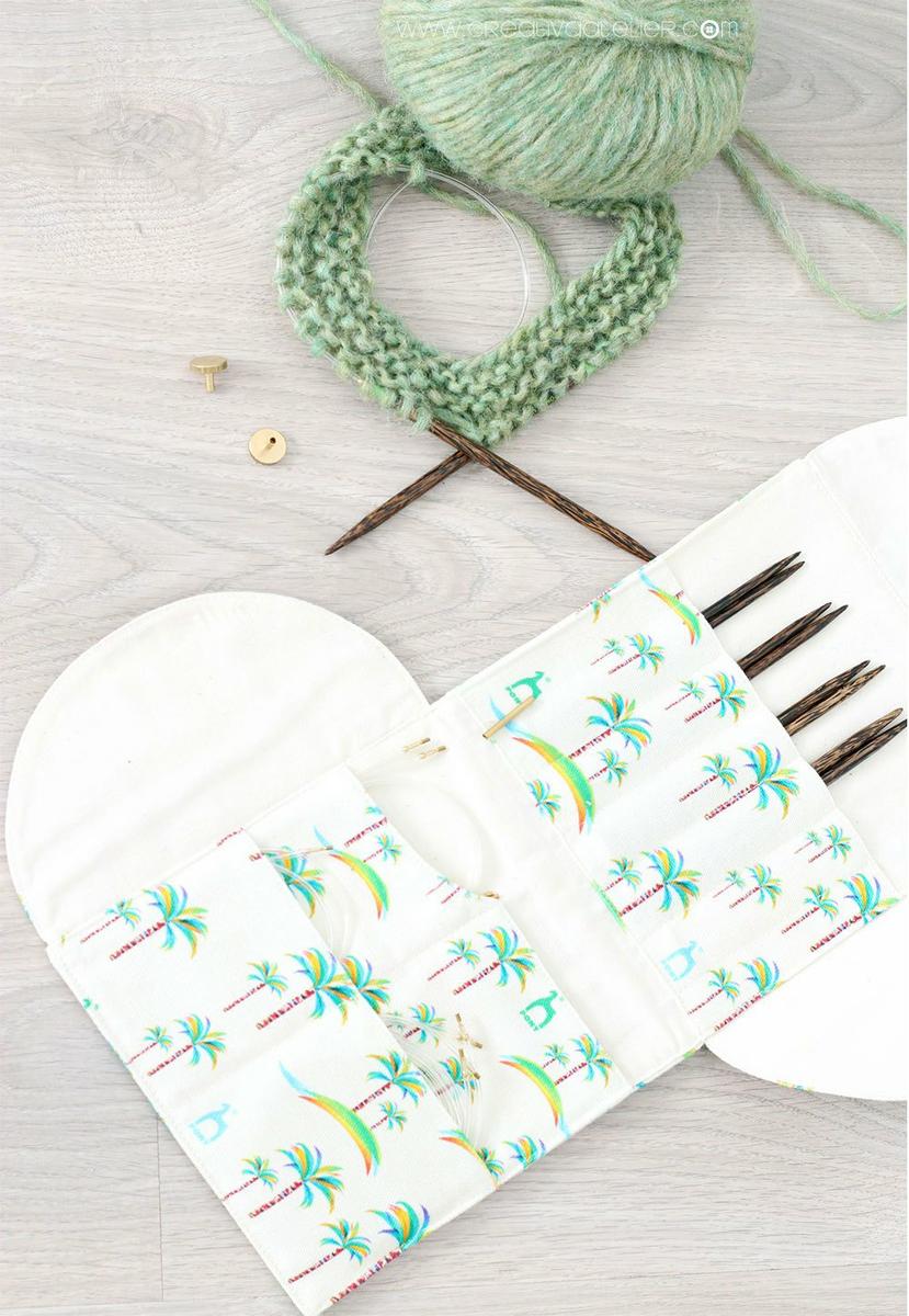 Estuche de agujas circulares intercambiables de palmera Pony