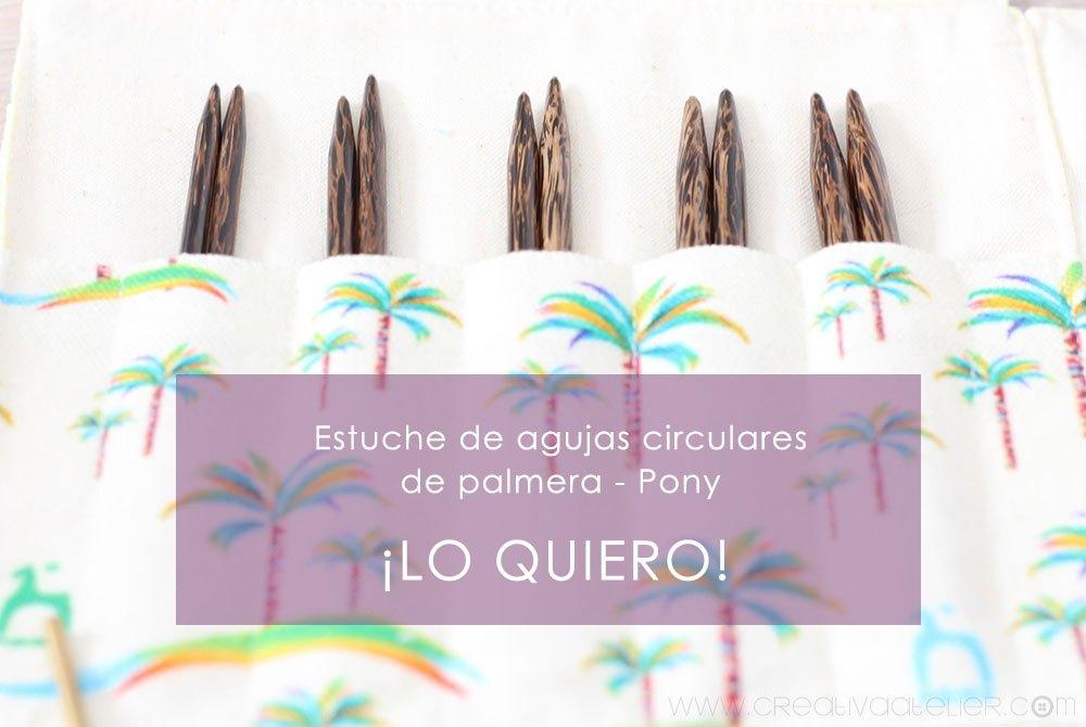 Estuche de agujas circulares intercambiables de palmera Pony