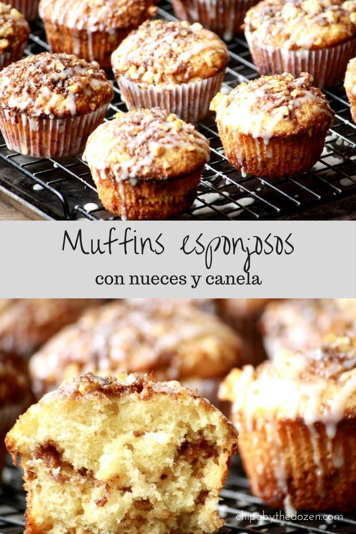 Muffins esponjosos con nueces y canela