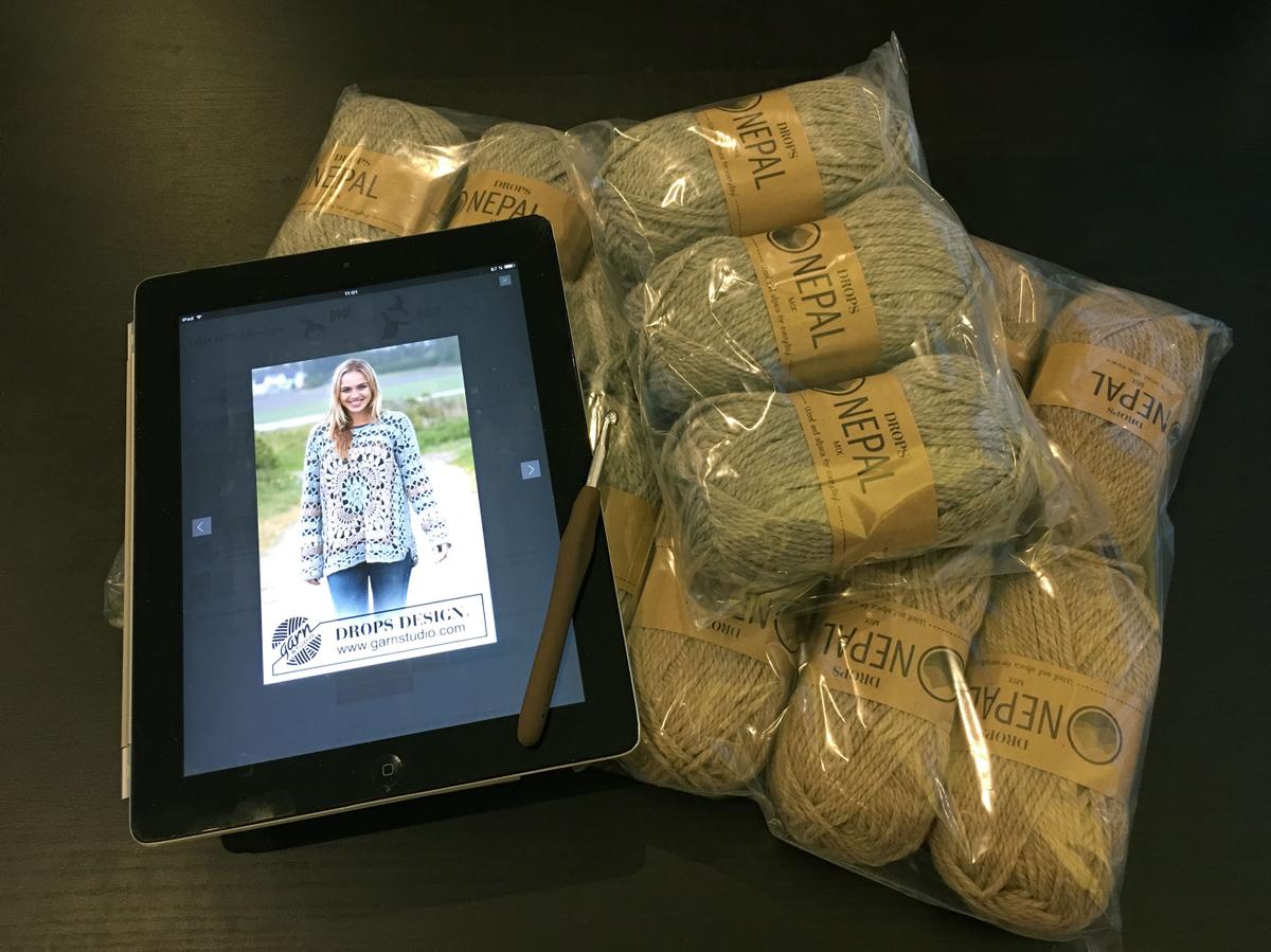 Lanas Drops Nepal para hacer el jersey de ganchillo