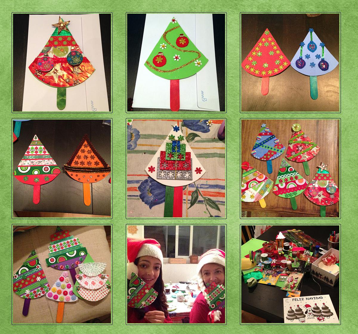 Árboles de navidad de goma eva con adornos