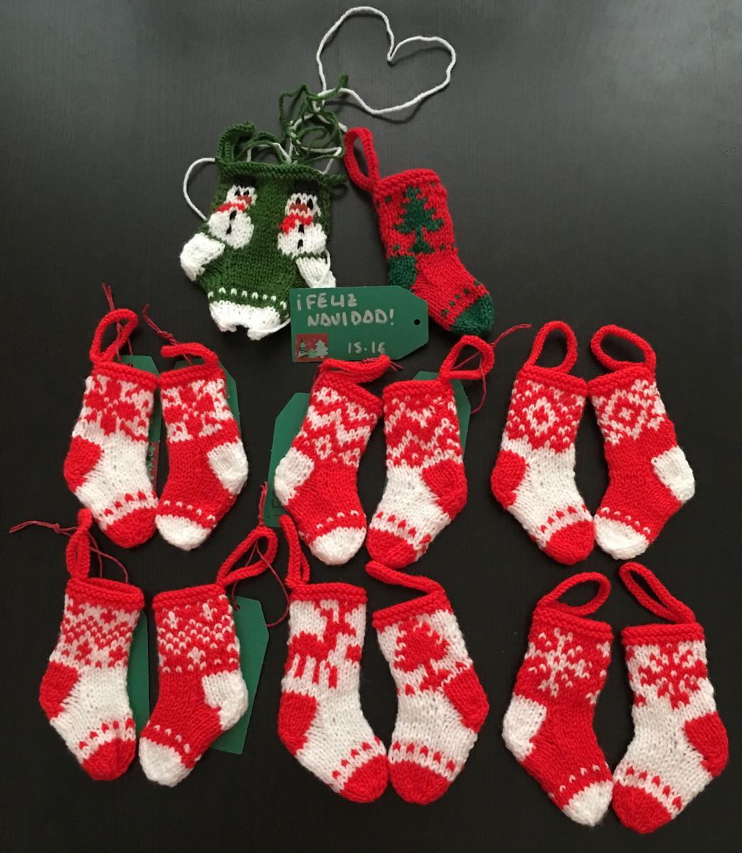 Calcetines de navidad en punto