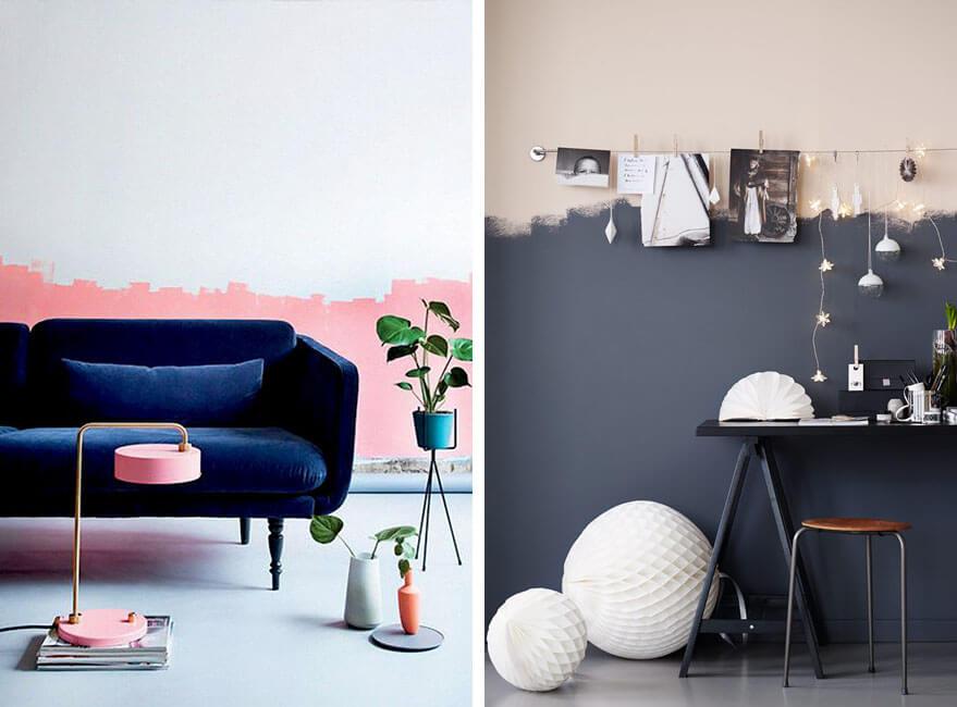 Pared en dos colores