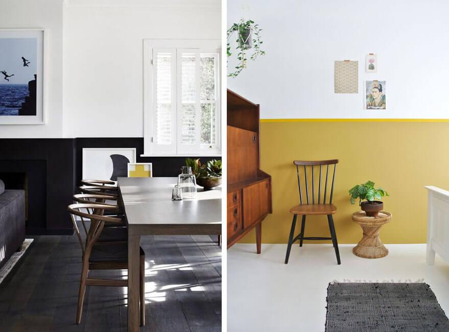 pared en dos colores