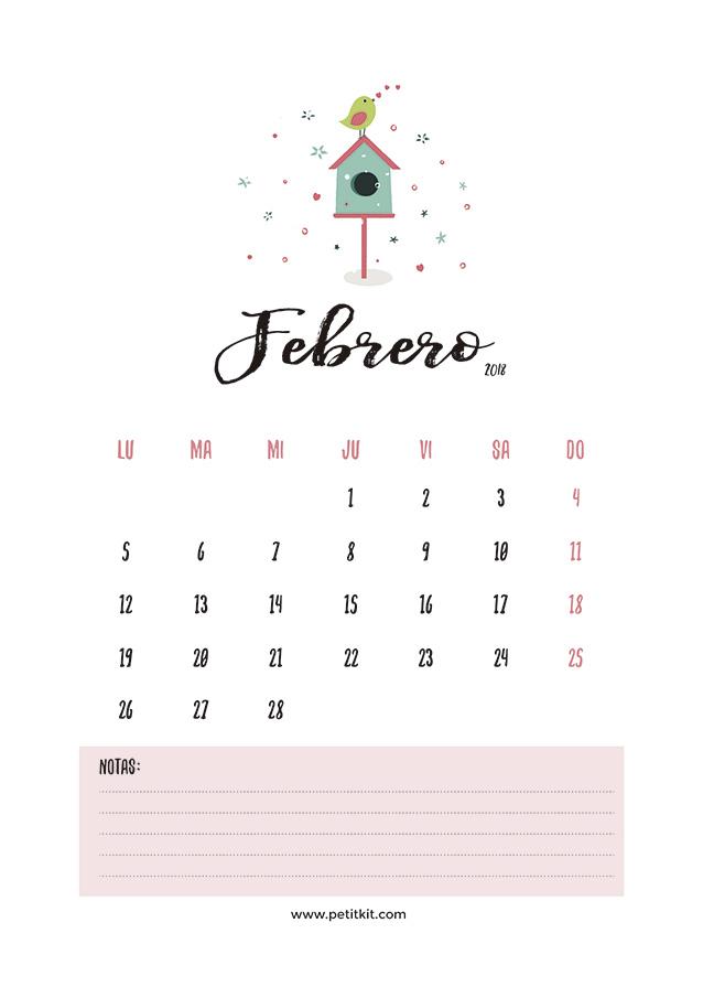 calendario-febrero-2018