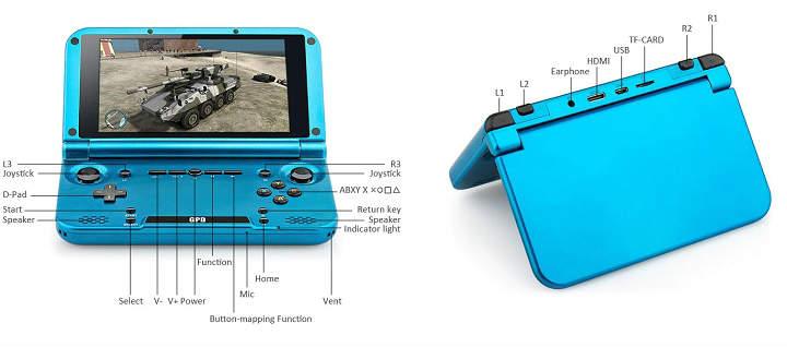 GPD XD analisis reseña review de consola portatil con Android con diseño estilo Nintendo 3DS con gamepad, joysticks y botones procesador Rockchip RK3288 2GB RAM 64GB de almacenamiento especificaciones precio y opinión