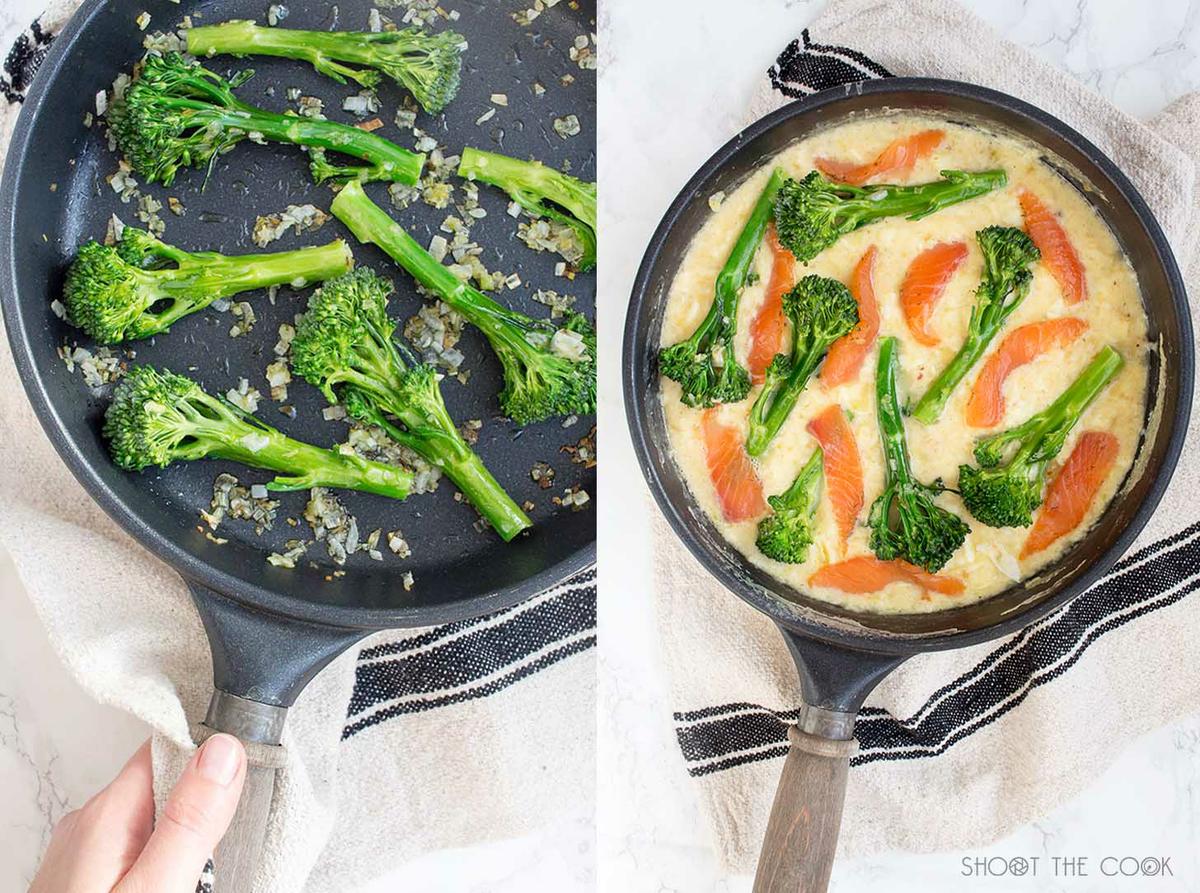 receta de frittata con salmón y bimi