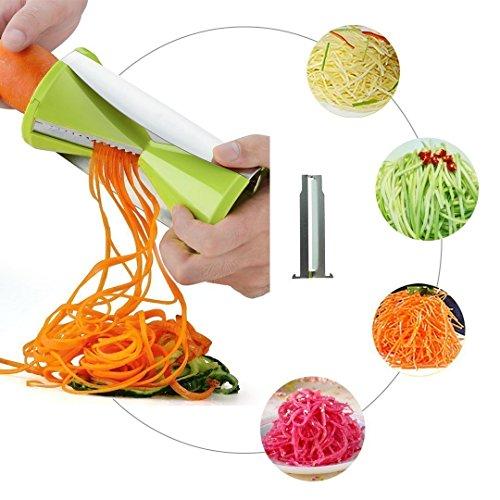 Chefzone Vegetable Spiralizer - Spiral Vegetable Slicer - Zucchini Spaghetti Maker, Green