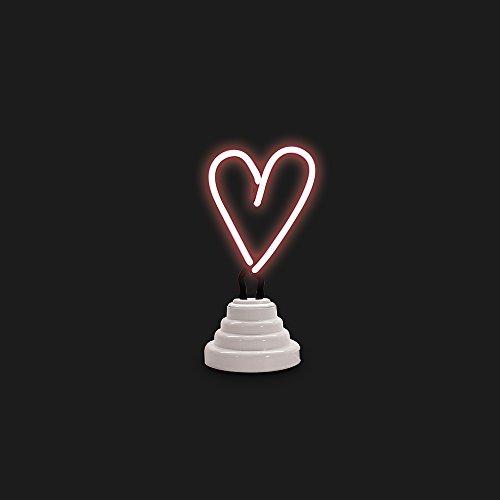 Funderdome Heart Shape Neon Light, Indoor Decorative Cute Figurine Night Table Lamp Light for Kids Room, Bedroom, Gift, Party, Home Decorations - Pink