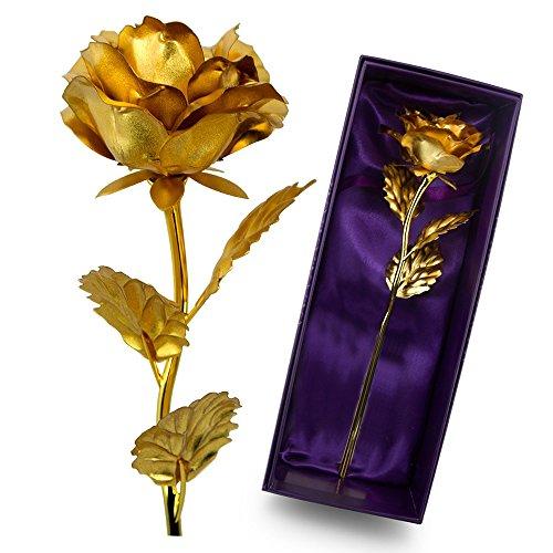UniteStone Monther Day Gift 24K Gold Foil Artificial Rose Flower Birthday Gift Valentines Day Gift Anniversary Gift