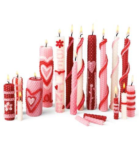 Valentine Homemade Beeswax Candle Rolling Kit