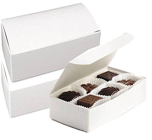 12 Small White Candy Boxes - Holds Quarter Pound of Sweets.