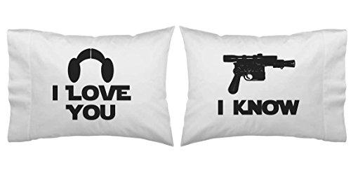 Star Wars Inspired I Love You, I Know Blaster Pillowcase Set