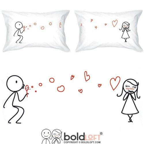 BOLDLOFT From My Heart to Yours Couples Pillowcases for Him and Her (King Size)| Cute Valentines Gifts for Her| His and Hers Gifts| 2nd Anniversary Gifts for Her| Romantic Gifts for Couples