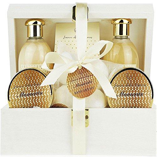 Deluxe Bath Spa Gift Set -Special MOMENTS Organic Bath and Body Spa Treatment for birthday gift, holiday gift etc - Perfect Bath Gift Set for Women - All-Natural Spa Treat Gift Basket