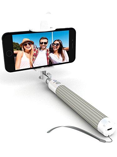 Premium 5-In-1 Bluetooth Selfie Stick For iPhone X, 8, 7, 6, 5, Samsung Galaxy S8, S7, S6, S5 - Improved, Strengthened & Upgraded - Powered By Certified Bluetooth Technology