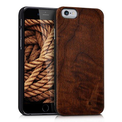kwmobile Wooden case for Apple iPhone 6 / 6S Case - Handy Cover Protection case made of wood in walnut dark brown