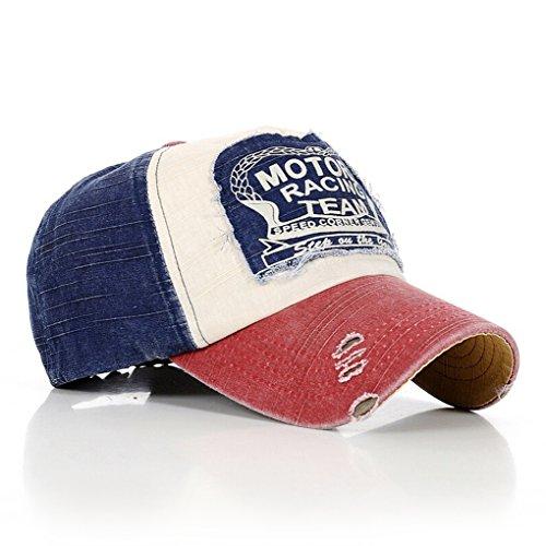 MuLuo Letter Fashion Vintage Caps Baseball Golf Cotton Adjustable Hat Wine Red Edge Blue Headpiece