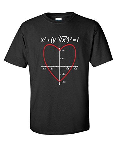 Love Heart Equation Math Graphic Funny Valentines Day T Shirt M Black