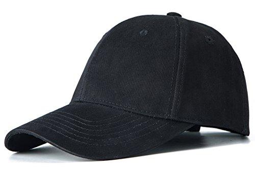 Edoneery Men Women 100% Cotton Adjustable Washed Twill Low Profile Plain Baseball Cap Hat(Black)