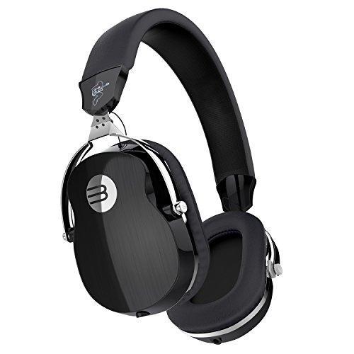 BYZ Over-ear Music Headset HiFi Stereo Headphones Clear Bass Foldable Headphones with Microphone Black
