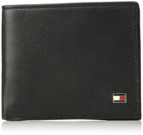 Tommy Hilfiger Mens RFID Blocking 100% Leather Oxford Id Billfold Wallet, black, One Size