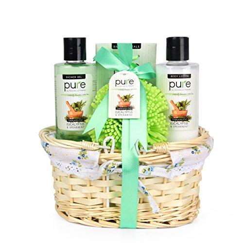 Mens Gift Set - Gift Baskets for Him! Eucalyptus & Spearmint Essential Oils Wicker Gift Basket. #1 Birthday Gifts for Men! Get Well Gift, Sympathy Gift Gift Baskets for Men & Women!