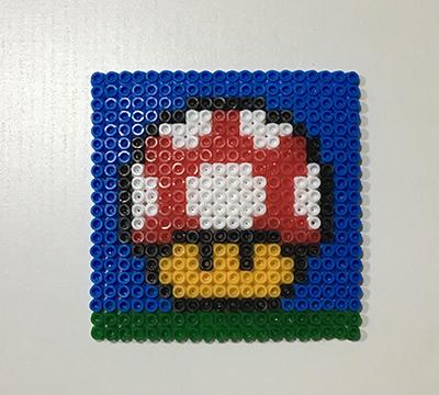 Posavasos Champiñón MarioBros DIY perler